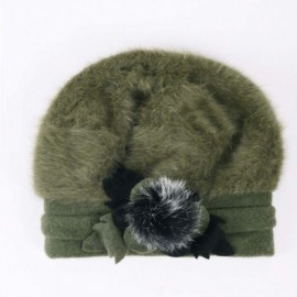 Berets Womens Beret 100% Wool French Beret Beanie Winter Hats Hy022 - Br022-green - CM18HO3S4R5 $8.94