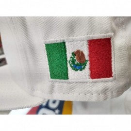 Baseball Caps Mexico Snapback dadhat Flat Panel and Vintage Hats Embroidered Shield and Flag - White/Full Color - CA18G36H00K...