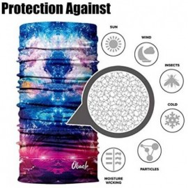 Balaclavas Seamless Bandana Rave Face Mask Women Men for Dust Wind Sun Protection - Starry Sky Blue Pink - C2198EAEW6O $10.21