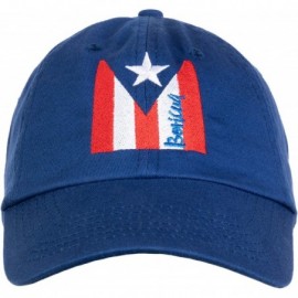 Baseball Caps Puerto Rican Flag - Boricua Nuyorican Rico Pride Low Fit Baseball Cap Dad Hat Royal Blue - CE18QTRD6HT $21.90