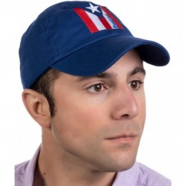 Baseball Caps Puerto Rican Flag - Boricua Nuyorican Rico Pride Low Fit Baseball Cap Dad Hat Royal Blue - CE18QTRD6HT $21.90