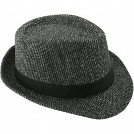 Fedoras Trilby Fedoras Panama Jazz Hat Short Brim Bowler Hat for Men/Women - Grey - C418HKMASHQ $17.84