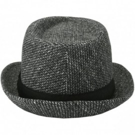 Fedoras Trilby Fedoras Panama Jazz Hat Short Brim Bowler Hat for Men/Women - Grey - C418HKMASHQ $17.84