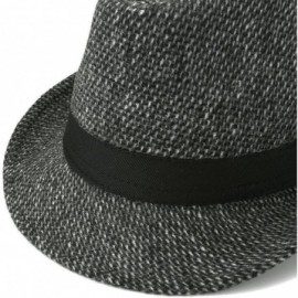 Fedoras Trilby Fedoras Panama Jazz Hat Short Brim Bowler Hat for Men/Women - Grey - C418HKMASHQ $17.84