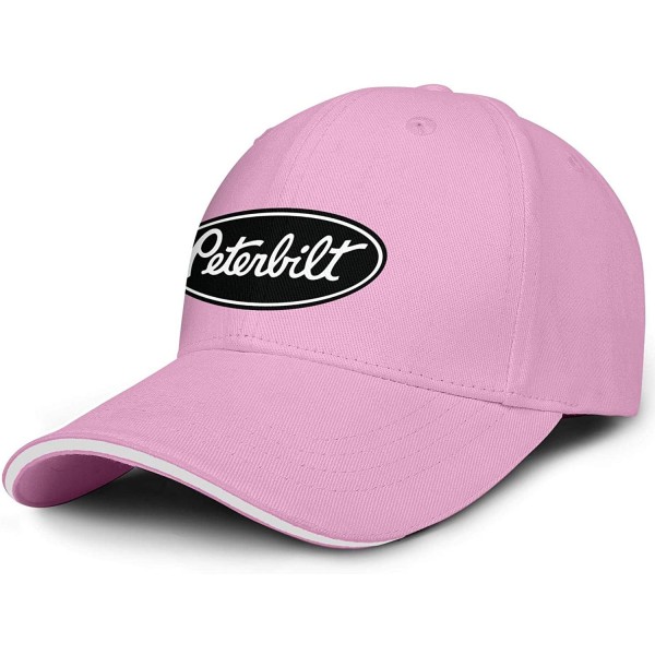 Baseball Caps Unisex Man Baseball Hat Hip Hop Adjustable Mesh Captain-Peterbilt-tiucks-Flat Cap - Pink-1 - CB18AHC2L4L $16.40