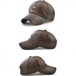 Baseball Caps Vintage PU Leather Hats for Men Adjustable Baseball Cap Dad Hat - 12966 Light Coffee - CF18ZIIW0U6 $10.17