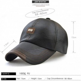 Baseball Caps Vintage PU Leather Hats for Men Adjustable Baseball Cap Dad Hat - 12966 Light Coffee - CF18ZIIW0U6 $10.17