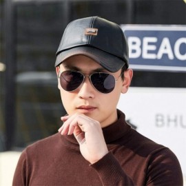 Baseball Caps Vintage PU Leather Hats for Men Adjustable Baseball Cap Dad Hat - 12966 Light Coffee - CF18ZIIW0U6 $10.17