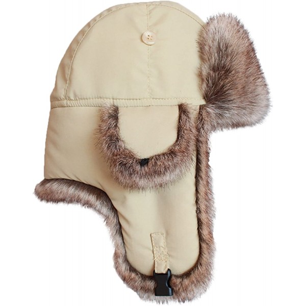Knitted Russian Women Winter Aviator Trapper Hat with Faux Fur Lining ...