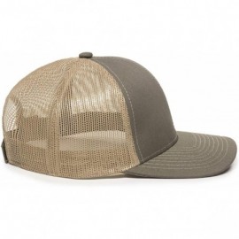 Baseball Caps Structured mesh Back Trucker Cap - Olive/Tan - C8182WL6ZNL $14.37