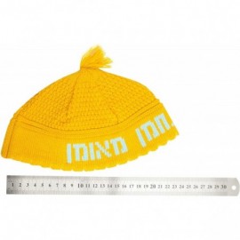 Skullies & Beanies Yarmulke Nachman Judaica Yamakah Yarmulka - Orange Yellow & Light Blue - C3180GUINY4 $13.61