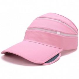 Sun Hats Adjustable Visor Sun Hat Sports Cap Golf Tennis Beach Summer Hats - Pink - CX182G2OX8M $8.31