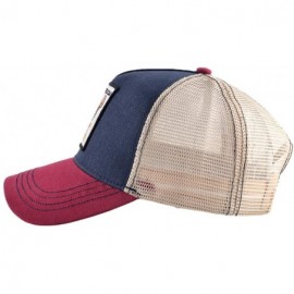 Baseball Caps Unisex Animal Mesh Trucker Hat Snapback Square Patch Baseball Caps - Red Blue Crocodile - CM18MGAS974 $14.74