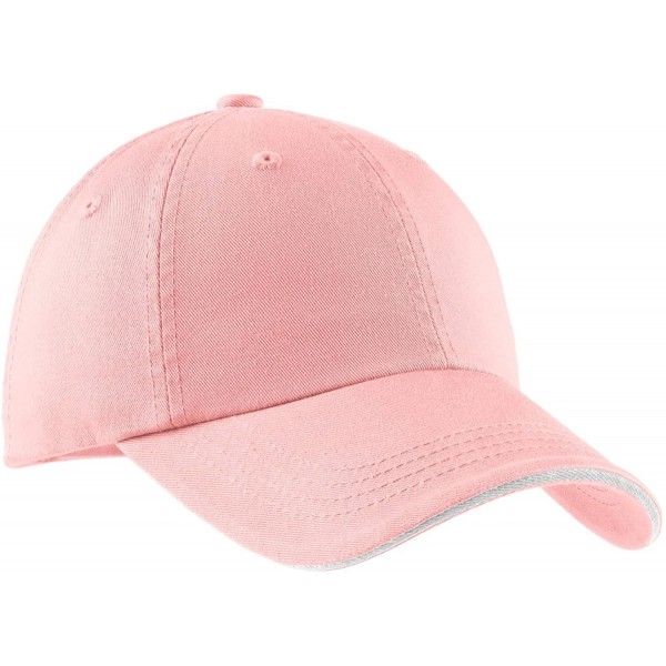 Signature Sandwich Bill Cap with Striped Closure C830 - Light Pink and ...