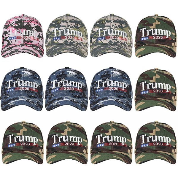 Baseball Caps Wholesale 12-Pack Baseball Cap Donald Trump Keep American Great Again - Trump 2020 Camouflage - CF18AOEZ8YA $39.23