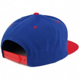 Baseball Caps King Two Tone Embroidered Flat Bill Snapback Cap - Royal Red - C017YX9ISX5 $17.02