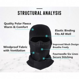 Balaclavas Balaclava Full Face Ski Mask Tactical Balaclava Hood Winter Hats Gear - Heavyweight Fleece-black - CK1935OLKIZ $14.02