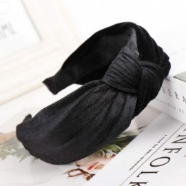 Headbands Women Velvet Bow Knot Hairband Cute Hair Accessories Hair Head Hoop Headband - Black - CG18U77R23Q $8.90