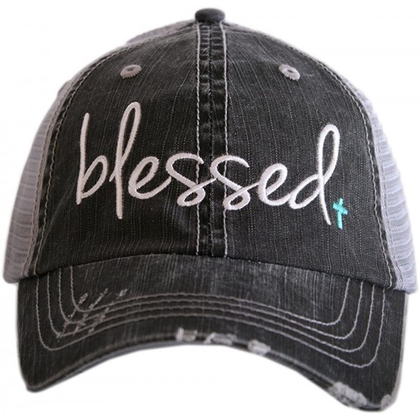 Baseball Caps Blessed Baseball Cap - Trucker Hat for Women - Stylish Cute Ball Cap - Mint - CR12OBLMAF4 $25.55