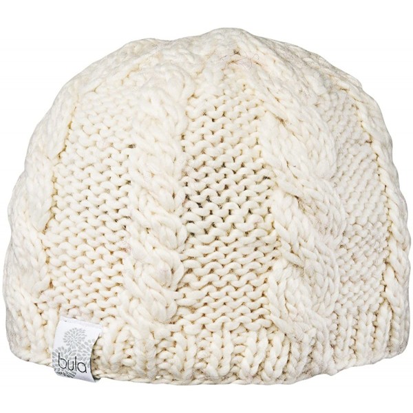 Skullies & Beanies Women's Aran Beanie - Ivory - CD11XKA6T7L $24.98