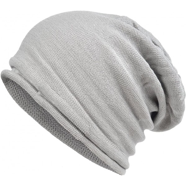 Skullies & Beanies Men's Cool Cotton Beanie Slouch Skull Cap Long Baggy Hip-hop Winter Summer Hat - Roll-hoary - CF12N097NM8 ...