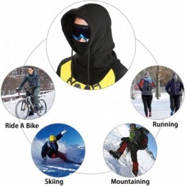 Balaclavas Men's Winter Fleece Balaclava Tactical Cold Weather Outdoor Sports Hats Mask Black - CR118S1NYNF $11.56