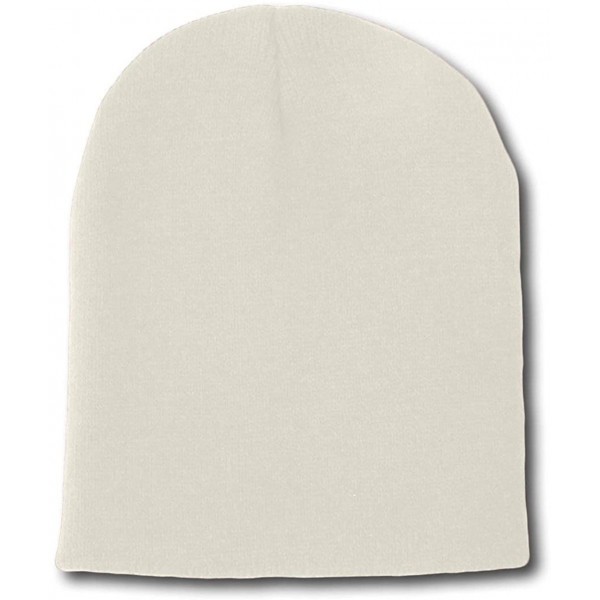 Skullies & Beanies Blank Short Beanie Cap - Ivory - C1112I1NB11 $9.08