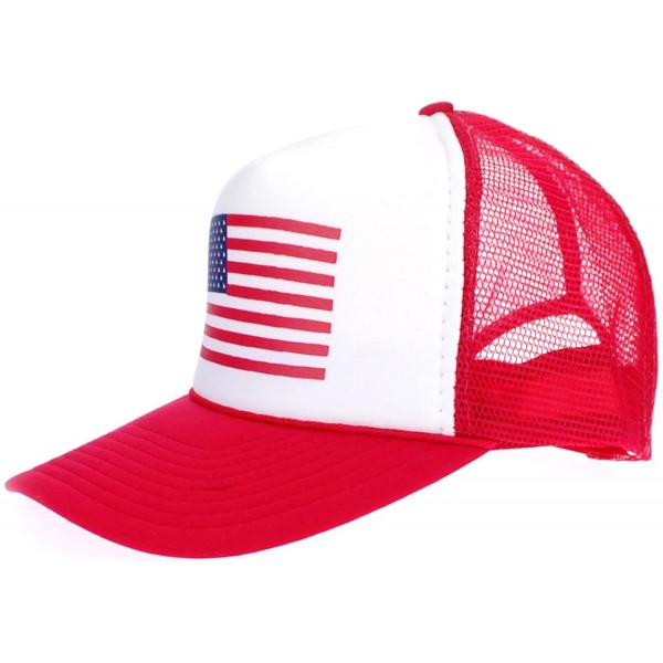 American Flag Patriotic USA Classic 5 Panel Mesh Snap Back Trucker Hat ...