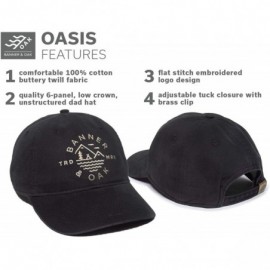 Baseball Caps Oasis Embroidered Logo Dad Hat - Adjustable Baseball Cap w/Tuck Closure - Black - CC18ZOAH2IR $32.94