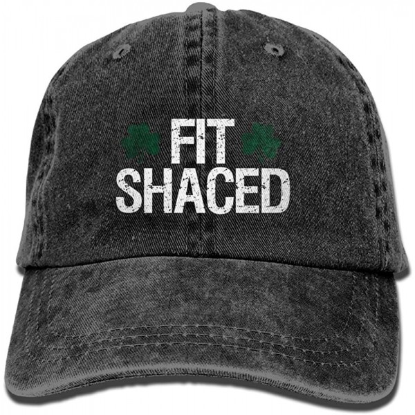 Baseball Caps Fit Shaced Shamrock Men Women Cowboy Hats Vintage Denim Trucker Baseball Caps - Black - CP1809G8I3C $11.59