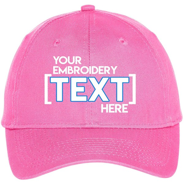 Baseball Caps Custom Embroidered Youth Hat - ADD Text - Personalized Monogrammed Cap - Neon Pink - CY18E5NHTTC $17.11