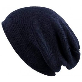 Skullies & Beanies 1300 Winter Unisex Plain Ski Beanie Knit Skull Hat - Navy - CW1272PCDPR $7.26