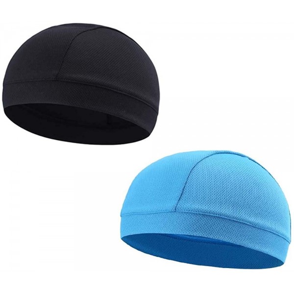 Skullies & Beanies Moisture Wicking Cooling Helmet Running - 1xblack+1xlight Blue - CG194R0Z2WW $12.74