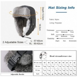 Bomber Hats Unisex 100% Rabbit Fur Bomber Trapper Mask Earflap Ushanka Russian Winter Hat 55-61cm - 69185-black - CB18II76OGU...