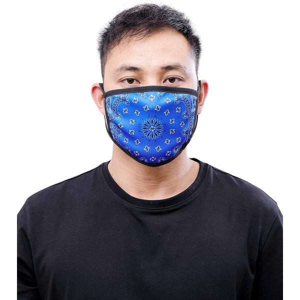 Balaclavas Bandana Fashion Face Mask - Royal Blue Paisley - CD198DDAZL6 $17.81