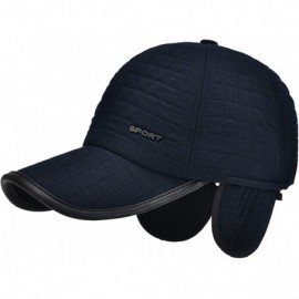 Baseball Caps Mens Winter Warm Fleece Lined Outdoor Sports Baseball Caps Hats with Earflaps - 30-navy - CK1895C7OUC $10.31