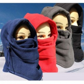 Balaclavas Balaclava Heavyweight Fleece Hood Cold Weather Windproof Face and Neck Mask - Black - CT192T4CAHL $17.38