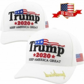 Baseball Caps Make America Great Again Our President Donald Trump Slogan with USA Flag Cap Adjustable Baseball Hat Red - CG18...