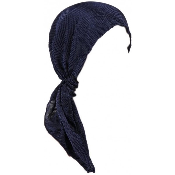 Skullies & Beanies Women India Muslim Stretch Turban Hat Cotton Hair Loss Head Scarf Wrap Long Tail Tailband Cap Summer (Navy...