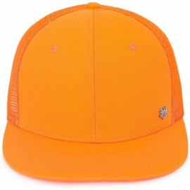 Baseball Caps Extra Large Size Solid Color Flat Bill Snapback Hat Blank Baseball Cap - Orange - C718DAWS336 $26.82