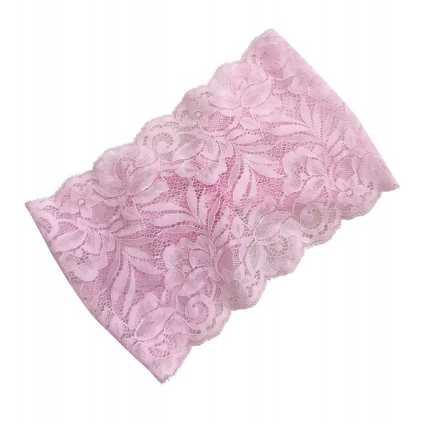 Headbands Stretch Headbands for Women Lace Headcovering for Women Lace Headwrap (Pink) - Pink - C21928HWM5E $9.45