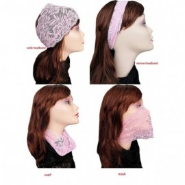 Headbands Stretch Headbands for Women Lace Headcovering for Women Lace Headwrap (Pink) - Pink - C21928HWM5E $9.45