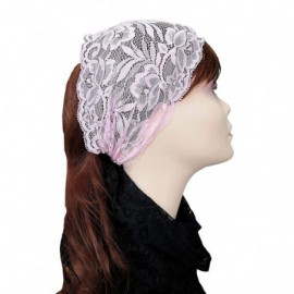 Headbands Stretch Headbands for Women Lace Headcovering for Women Lace Headwrap (Pink) - Pink - C21928HWM5E $9.45