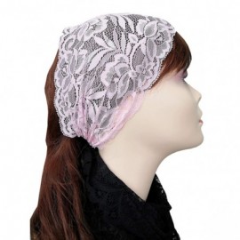 Headbands Stretch Headbands for Women Lace Headcovering for Women Lace Headwrap (Pink) - Pink - C21928HWM5E $9.45