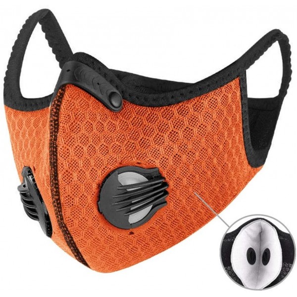 Balaclavas Balaclava Headwear Outdoors Motorcycling - Orange-1pcs-2filter - CD198K9M54Y $10.19