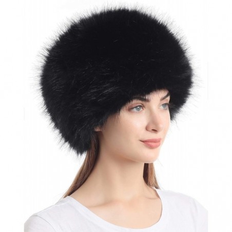 Women's Winter Faux Fur Cossak Russian Style Hat - Black - CV12LH25BI7