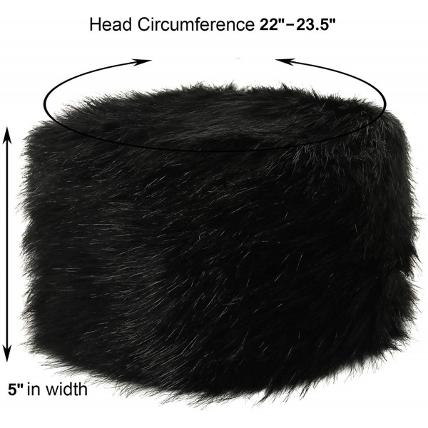 Women's Winter Faux Fur Cossak Russian Style Hat - Black - CV12LH25BI7