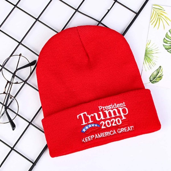 Trump 2020 Knitted Beanies Caps Men Women Embroidery Winter Warm Hat ...