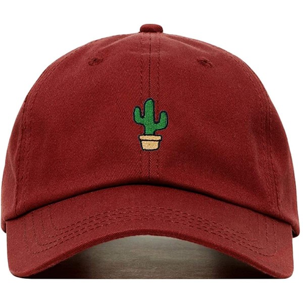 Baseball Caps Cactus Baseball Hat- Embroidered Dad Cap- Unstructured Soft Cotton- Adjustable Strap Back (Multiple Colors) - C...