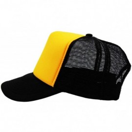 Baseball Caps Premium Trucker Cap Modern Summer Urban Style Cap - Adjustable Snapback - Unisex Design - Mesh Back - Gold/Blac...